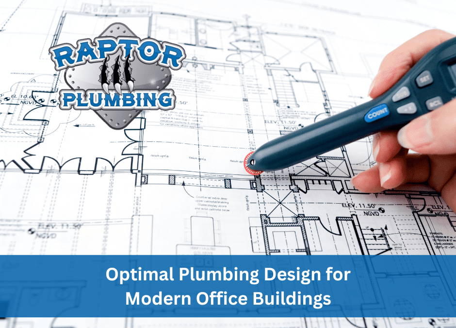 Blueprint of an office building's plumbing system, showcasing an efficient layout.