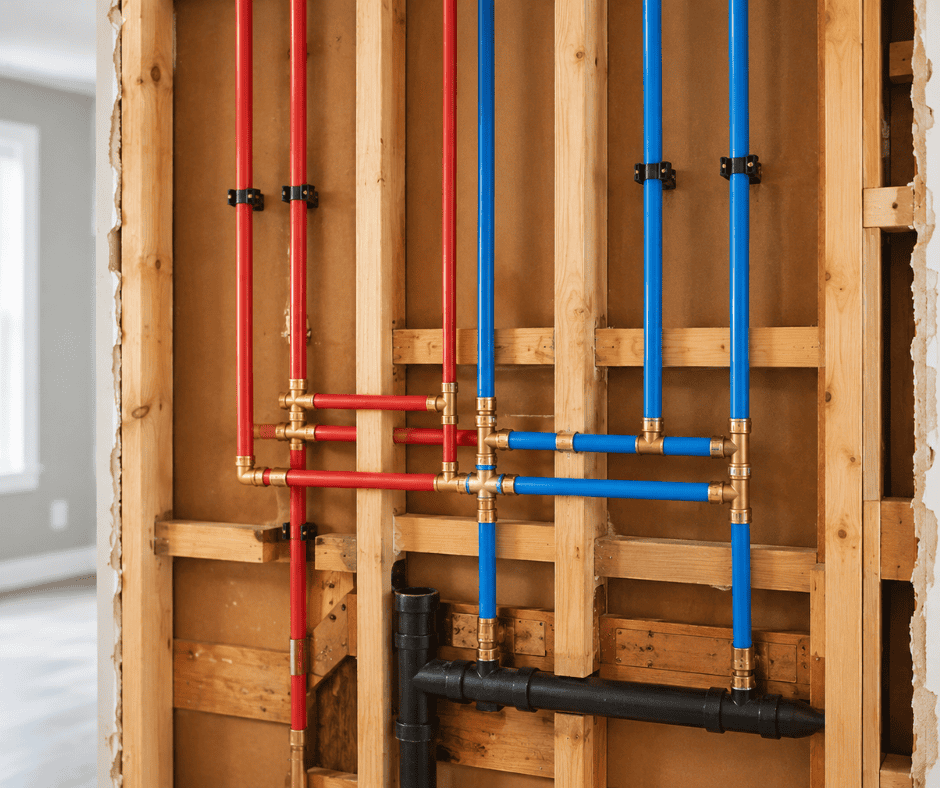 New PEX water lines installed during a Las Vegas home repipe